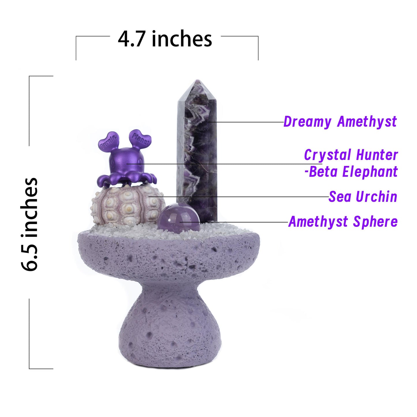 Dreamy Amethyst Pillar Mount Sumeru-Crystal Garden|Amethyst Sphere | Home Decor/Gift | Purple Planet Crystal Art|Wedding & Housewarming Gift