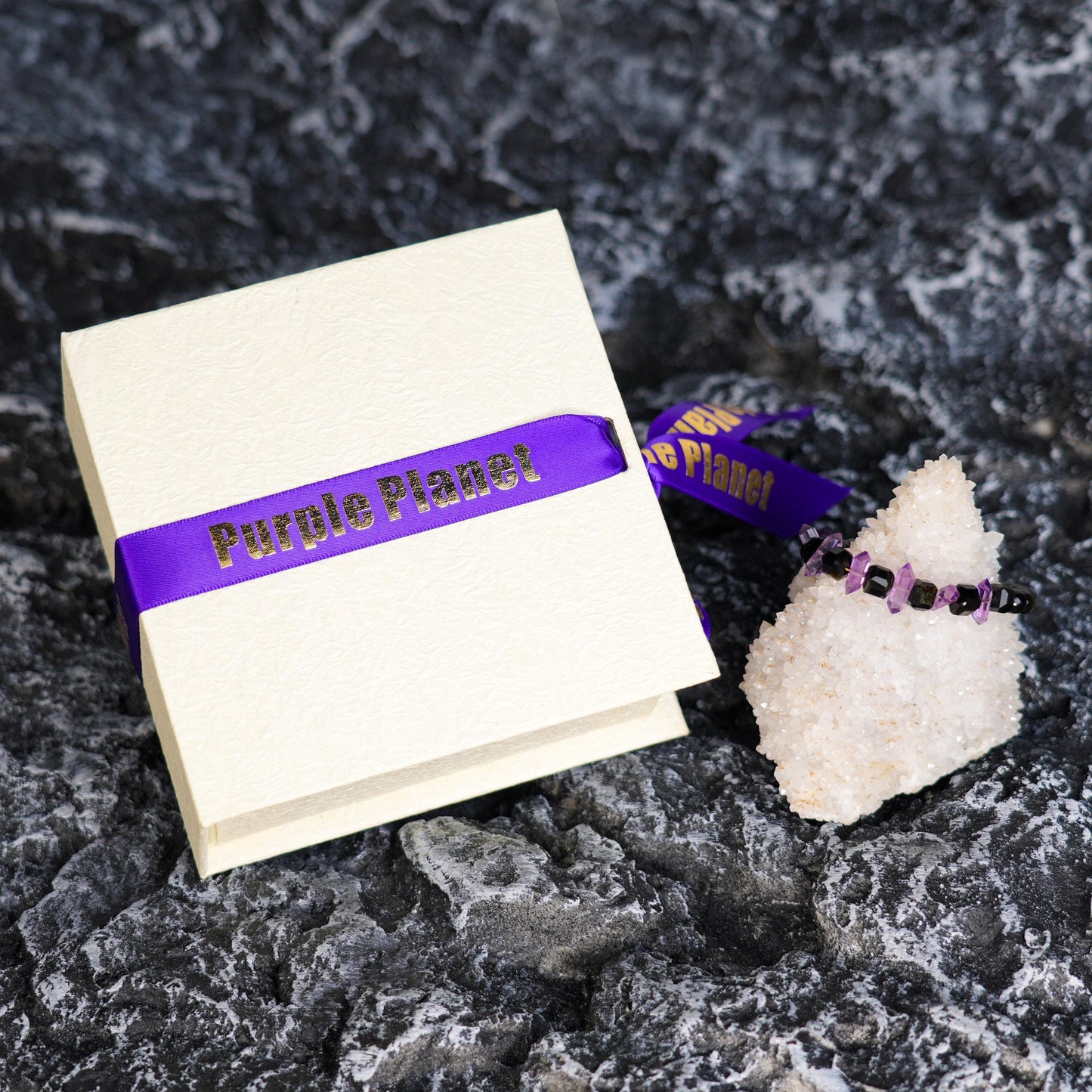 Amethyst Double-Terminated Tara’s Spirit Bracelet |Golden Obsidian|Spiritual Clarity Protection |Healing Jewelry Gift for Her|Woman Bracelet