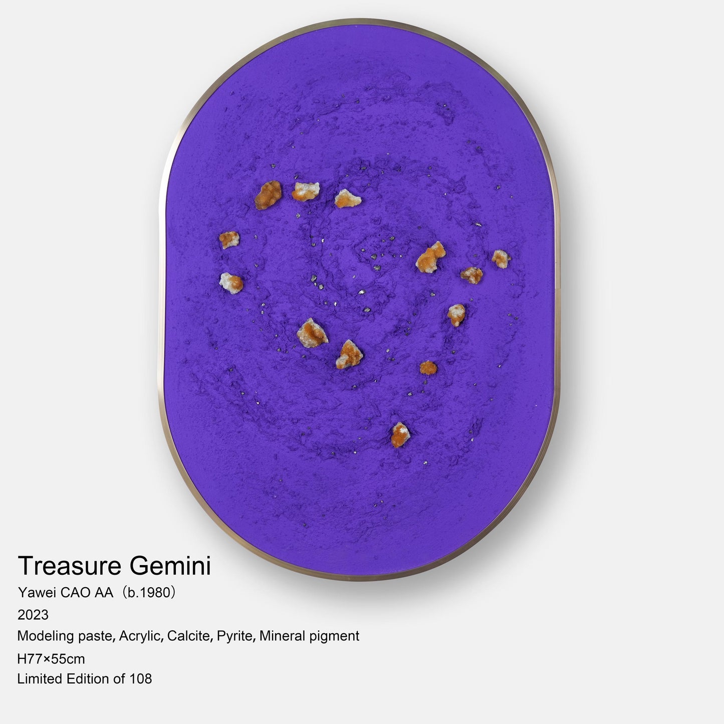 Gemini |  Limited Edition by Artist Yawei CAO AA - Treasure Constellation Series | Calcite, Pyrite | Wall Art | Handmade Gift | Home Decor