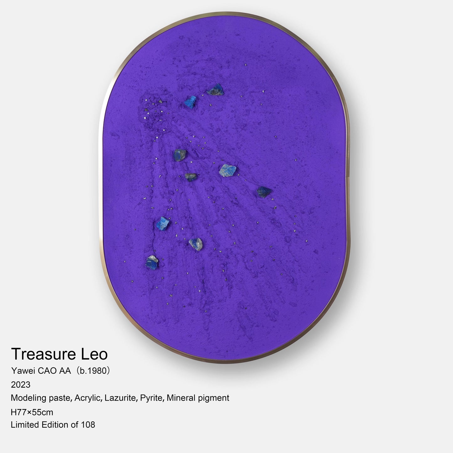 Leo | Limited Edition by Artist Yawei CAO AA - Treasure Constellation Series | Lazurite, Pyrite | Wall Art |Handmade Gift |Home Decor