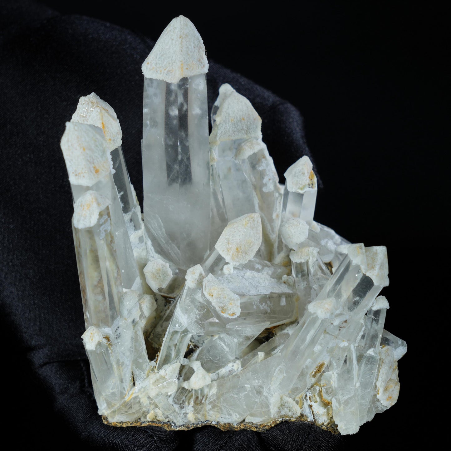 Rare Snow-Capped Clear Quartz Crystal on White Stand | Unique Castle Clear Quartz Specimen | Home Decor | Healing Stone | Collector's Gift