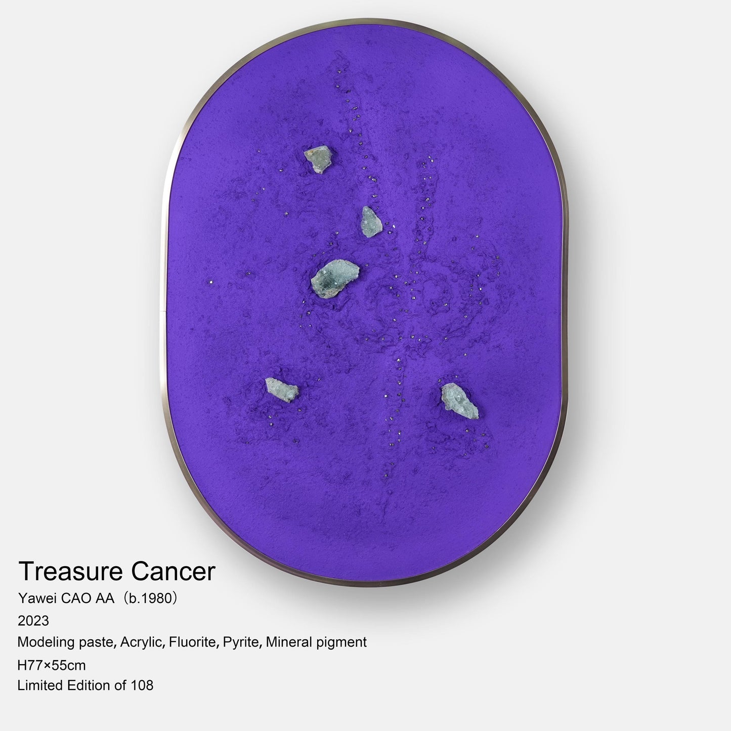 Cancer | Limited Edition by Artist Yawei CAO AA - Treasure Constellation Series | Fluorite, Pyrite | Wall Art |Handmade Gift |Home Decor