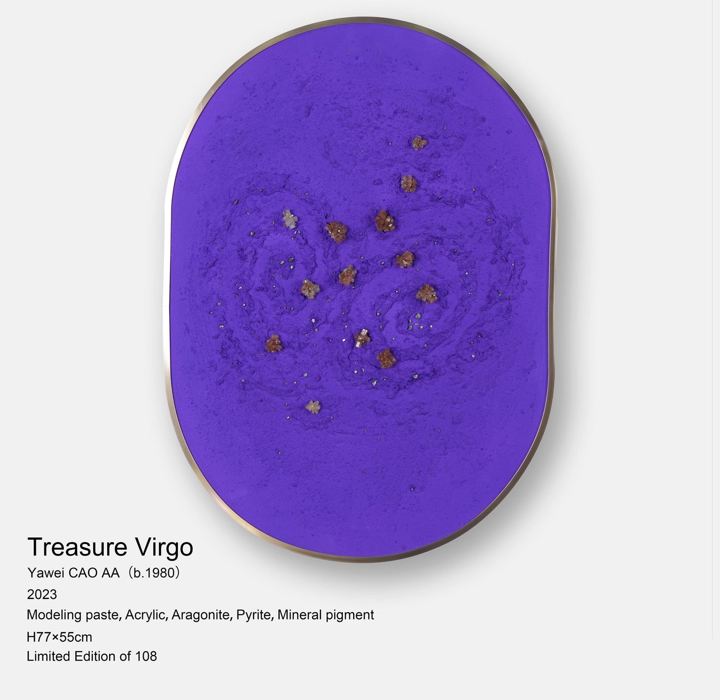 Virgo | Limited Edition by Artist Yawei CAO AA-Treasure Constellation Series | Aragonite, Pyrite | Wall Art |Handmade Gift |Home Decor