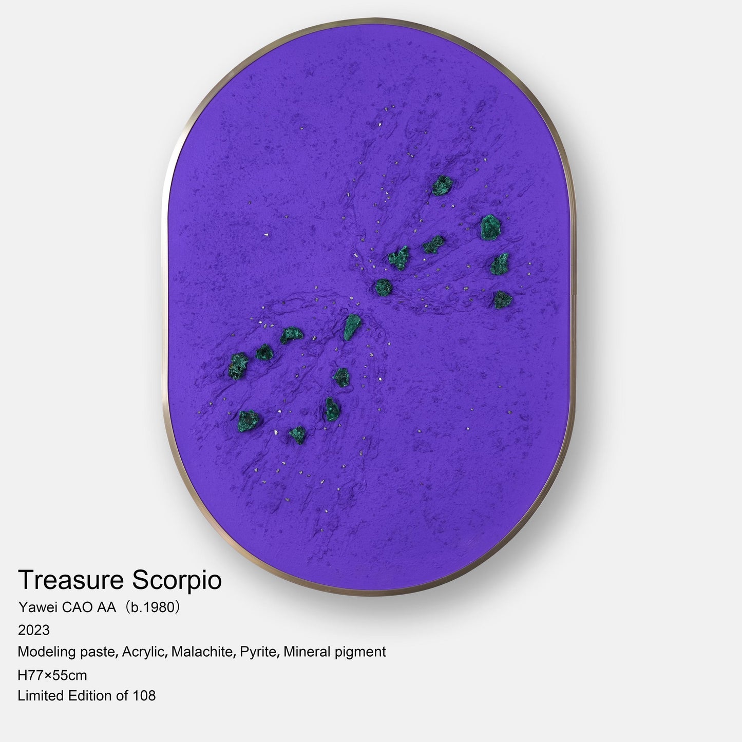 Scorpio | Limited Edition by Artist Yawei CAO AA - Treasure Constellation Series | Malachite, Pyrite | Wall Art |Handmade Gift |Home Decor