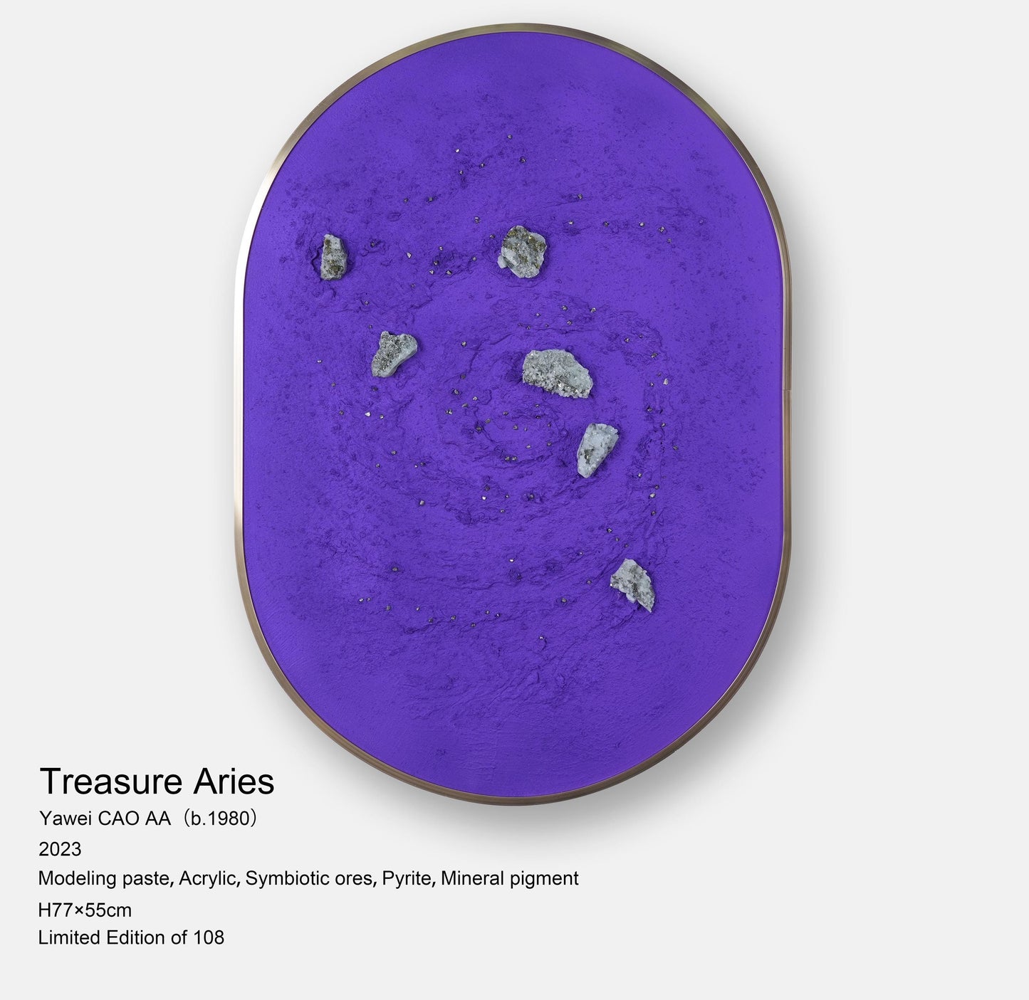 Aries | Limited Edition Art Piece by Artist Yawei CAO AA - Treasure Constellation Series |Pyrite | Wall Art |Handmade Gift |Home Decor