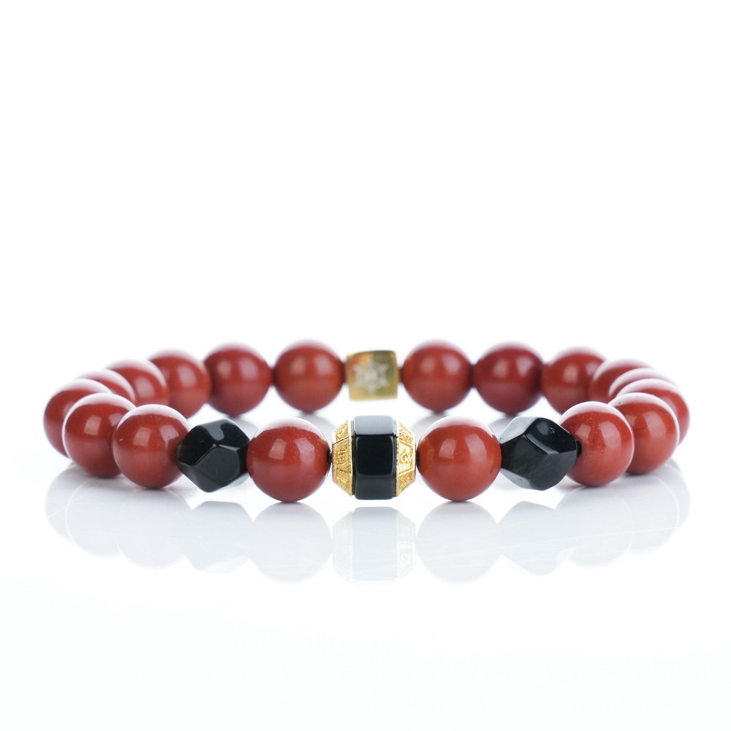 Christmas Edition Red Jasper Bracelet |  Golden Obsidian, Black Onyx | Holiday Gift | Unique Gift for Her | Christmas Jewelry