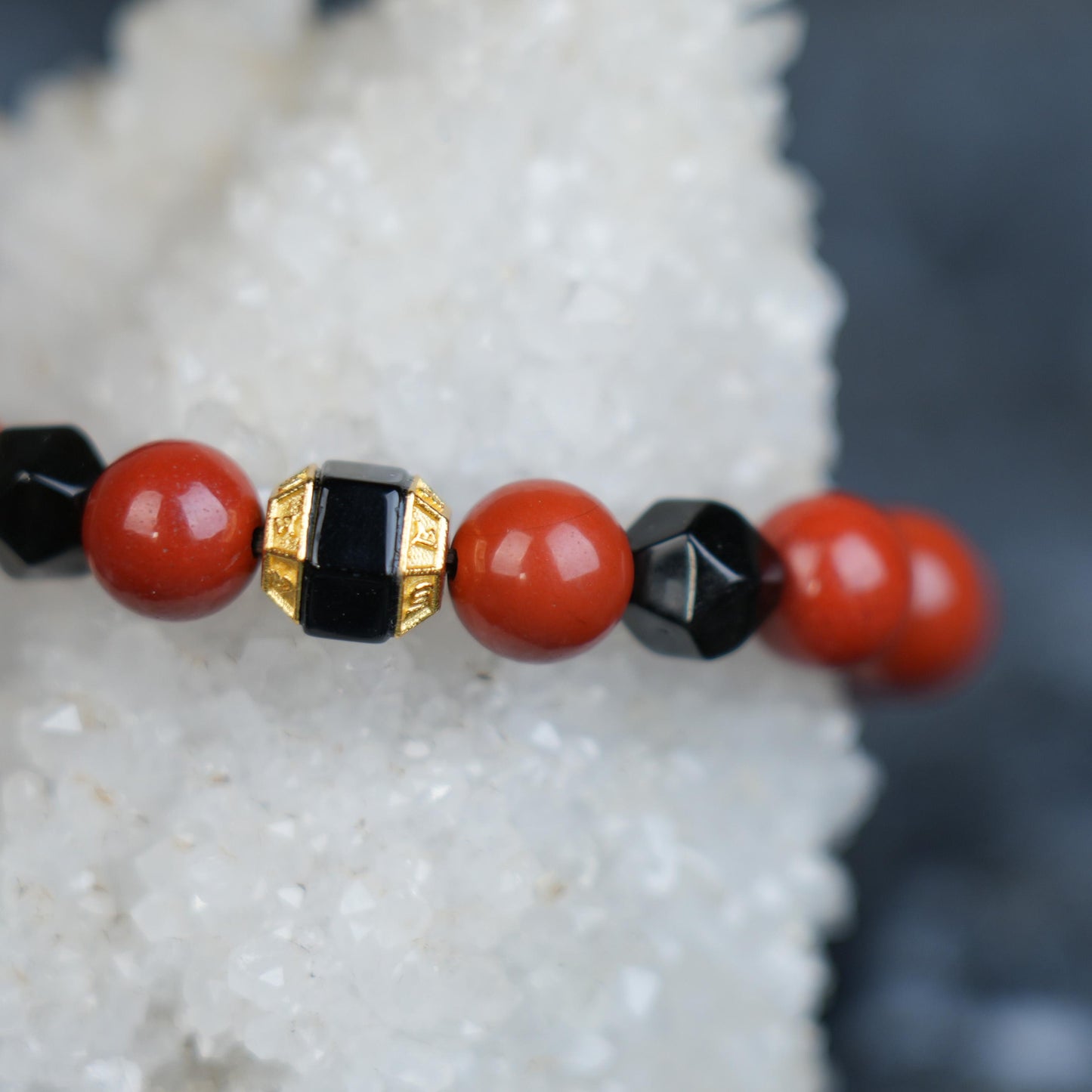 Christmas Edition Red Jasper Bracelet |  Golden Obsidian, Black Onyx | Holiday Gift | Unique Gift for Her | Christmas Jewelry