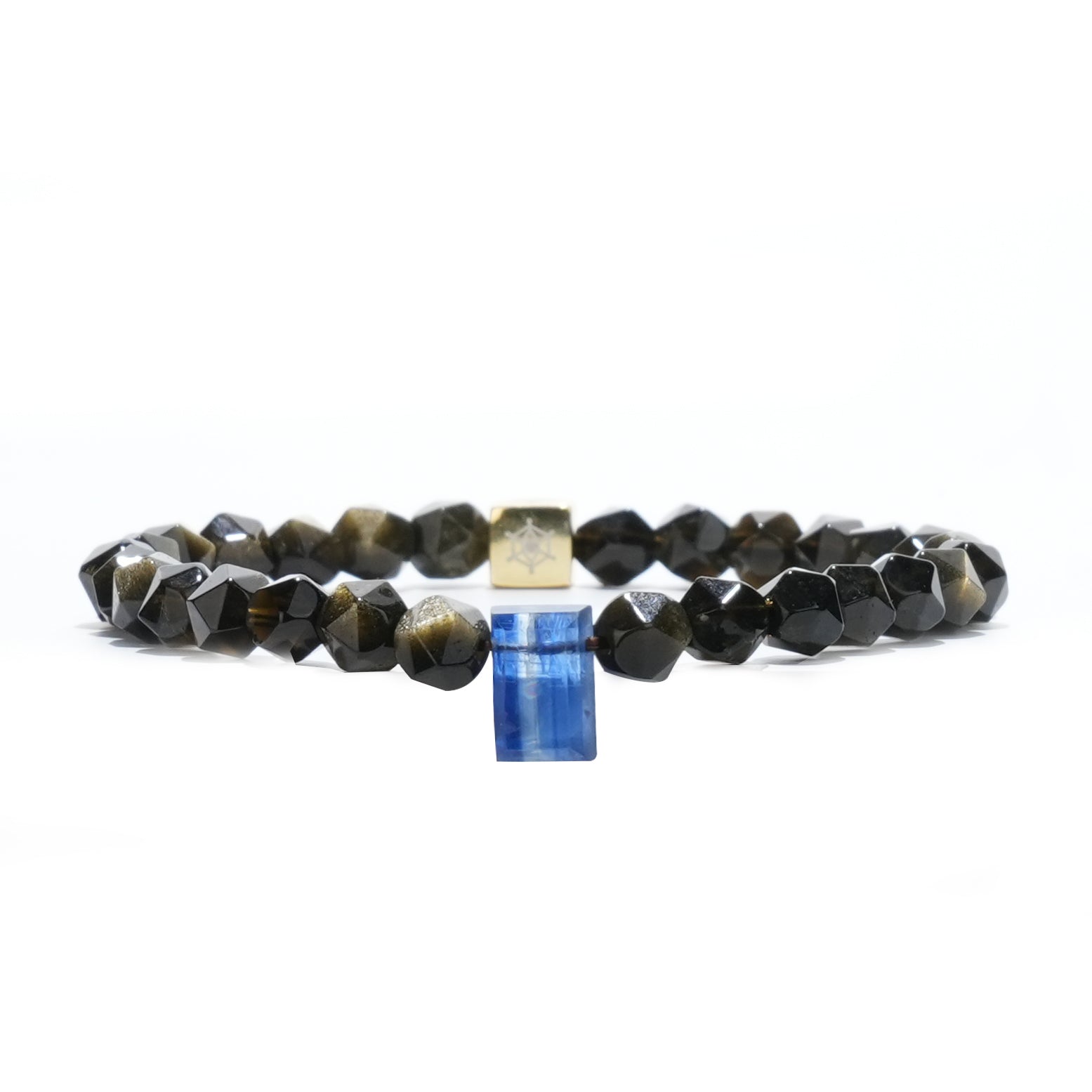 Kyanite Cosmic Gate Bracelet | Golden Obsidian |Cosmic Energy Jewelry | Unique Gift for Him or Her | Man Bracelet | Woman Bracelet | Blue